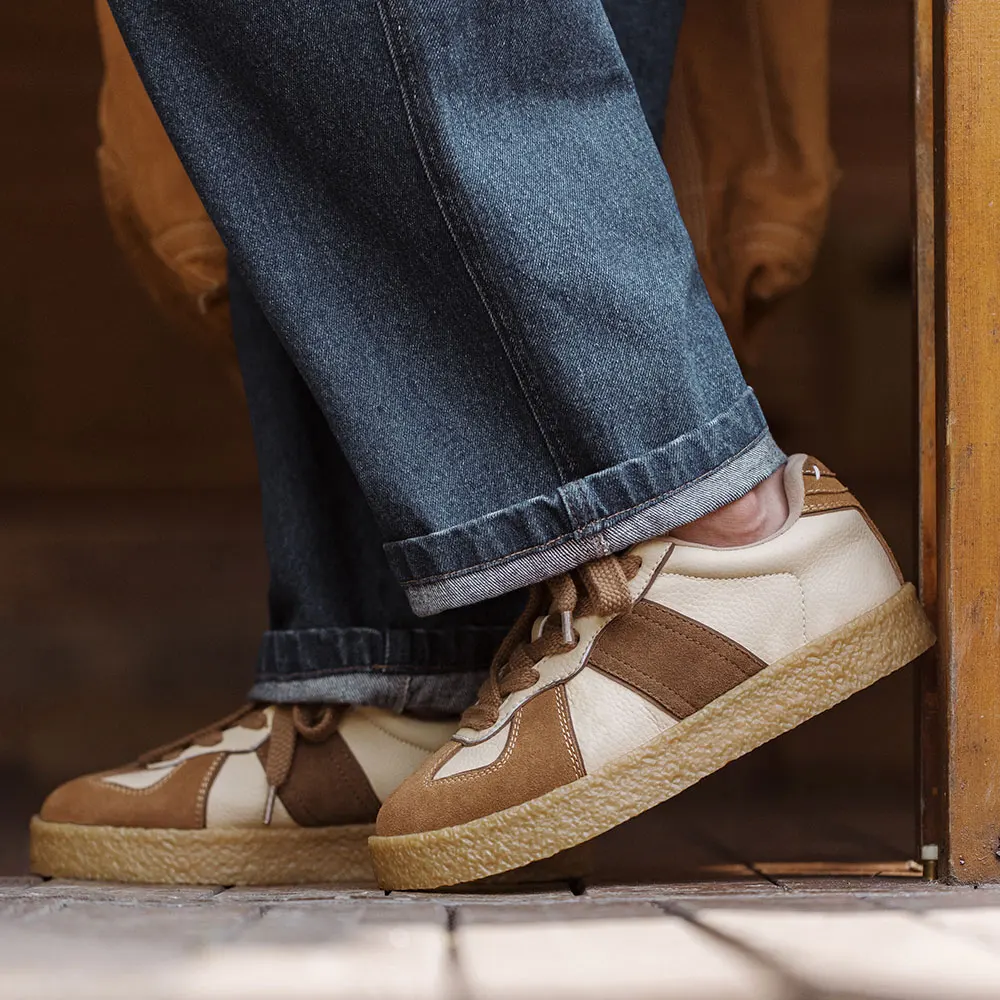 GermanStride™ Men’s Vintage Patchwork Trainer Sneakers – Fall Casual Low-Top 3