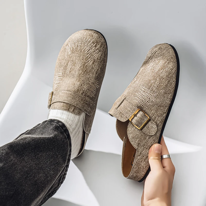 DENIVIN™ Denim Suede Arch-Support Mules – Men’s Summer Outdoor Slides 3