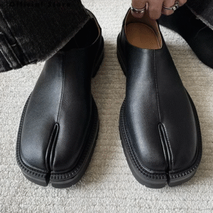 Classic Leather Split-Toe Tabi Shoes – Unisex Casual Loafers