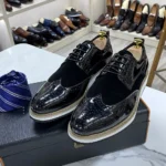 BritanniaElite™ Men’s Wingtip Brogue Oxfords | Waterproof Patent & Suede Loafers 4