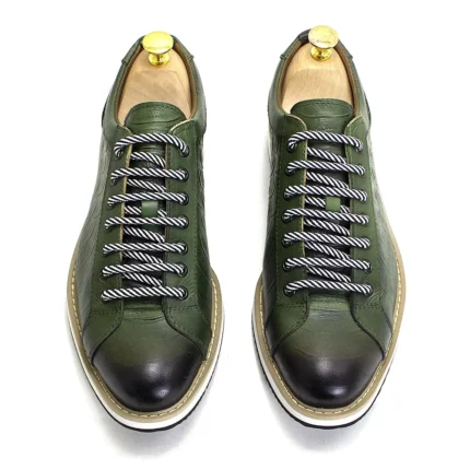 Men’s European CrocPrint Luxury Lace-Up Oxfords | Comfortable Casual Shoes for Spring & Autumn 2