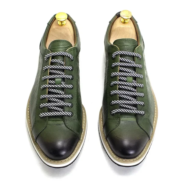 Men’s European CrocPrint Luxury Lace-Up Oxfords | Comfortable Casual Shoes for Spring & Autumn 2