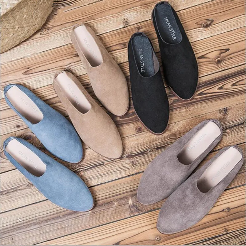 CALERIA™ Suede & Leather Closed-Toe Summer Slides – Women’s Casual Slip-Ons (Sizes 35–43) 4