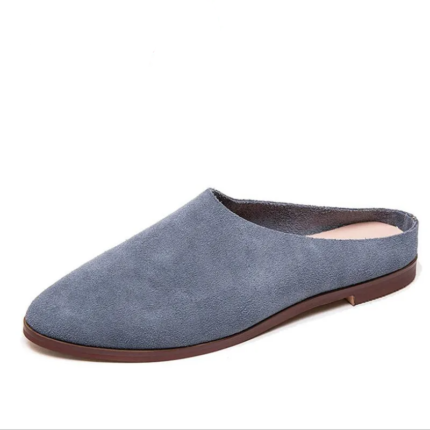 CALERIA™ Suede & Leather Closed-Toe Summer Slides – Women’s Casual Slip-Ons (Sizes 35–43)