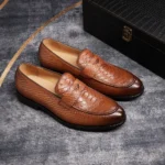 SerpentLuxe™ Premium Snake-Embossed Monk Loafers – Waterproof Slip‑On Dress Shoes 6
