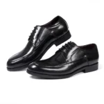 ItalianCraft™ Men’s Handmade Genuine Leather Derby Shoes – Waterproof Business Formal 1