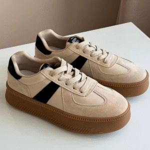 4.2cm Handcrafted Pigskin Mixed-Color Sneakers for Women – BloomWeave™ Breathable Fashion Pigskin Sneakers