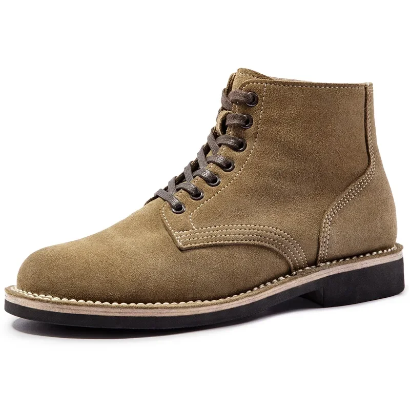 EscapeForge™ Men’s Vintage Yellow Desert Combat Boots – Retro Ankle Outdoor Footwear 6