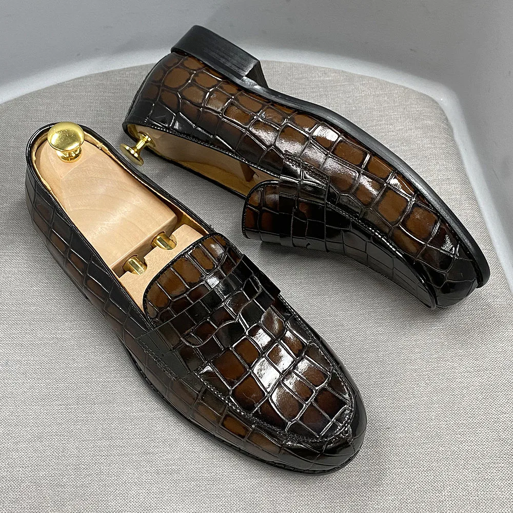 BrandDesign™ Luxury Alligator-Print Penny Loafers – Waterproof Cowhide Slip-Ons 22 BrandDesign™ Luxury Alligator-Print Penny Loafers – Waterproof Cowhide Slip-Ons 22