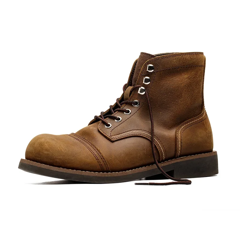 Top 5 Durable Waterproof Cowhide Motorcycle Boots – IronShield™ 8111 Vintage Men’s Safety Boots 4