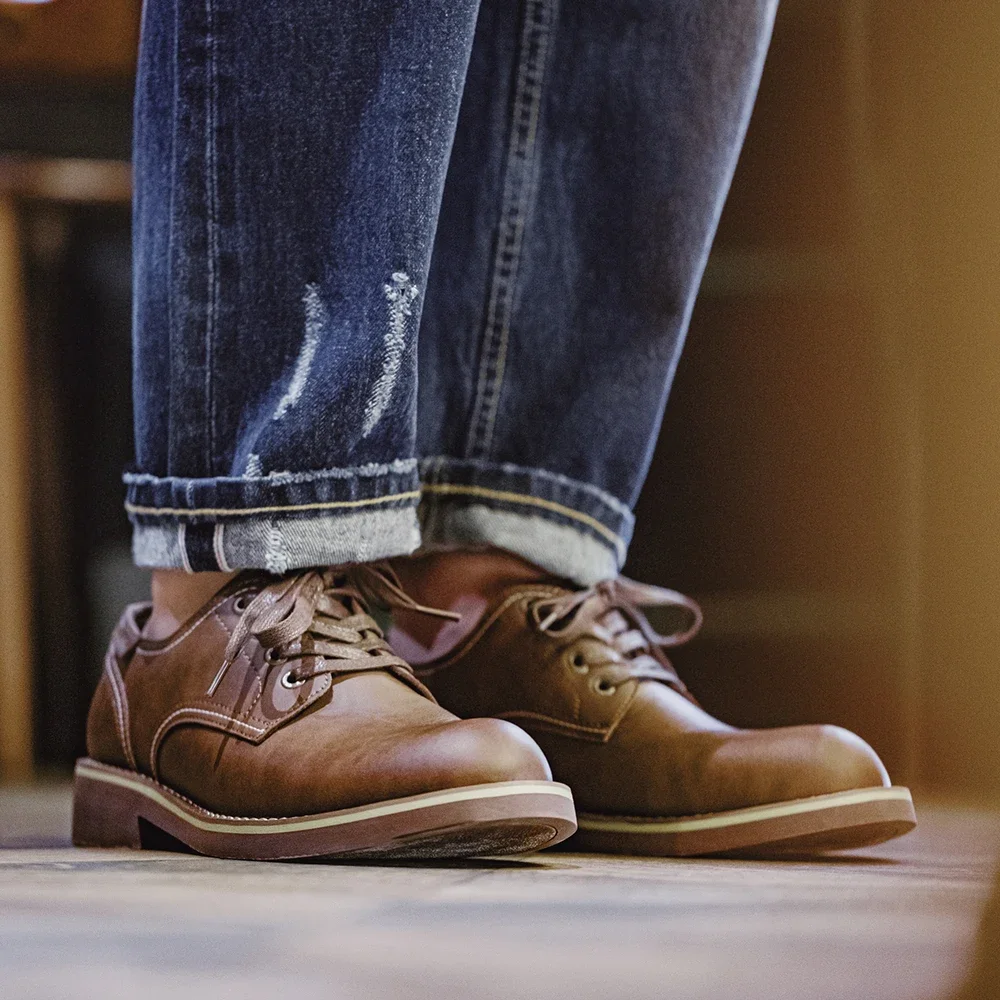 ForgeTrail™ Low-Top Crazy Horse Leather Boots - Top 10 Casual Men’s Leather Work Boots 3