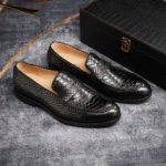 SerpentLuxe™ Premium Snake-Embossed Monk Loafers – Waterproof Slip‑On Dress Shoes 1
