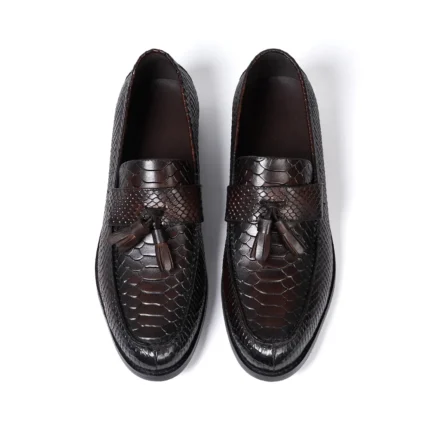SerpentTassel™ Men’s Snake‑Print Tassel Loafers | Genuine Waterproof Leather Slip‑Ons 5