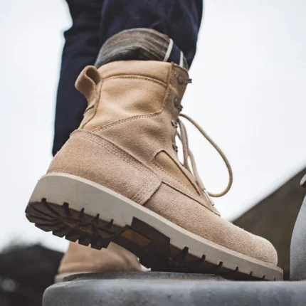 2025 Yellow Suede Men Hunter Boots | Breathable Winter Desert Boots with Platform Sole 2