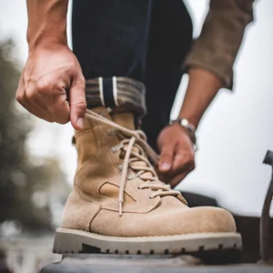 2025 Yellow Suede Men Hunter Boots | Breathable Winter Desert Boots with Platform Sole 1