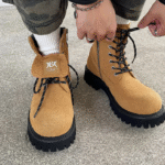 Original Winter Mading Boots™ – Men’s Yellow Cow Suede Ankle Desert Boots with Side Zipper