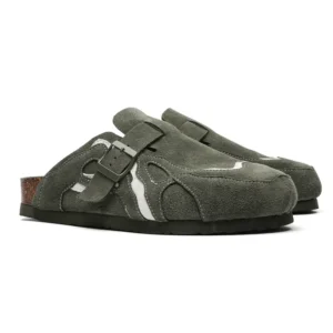 HERITAGECORK™ Men’s Vintage Genuine Leather Cow Suede Cork Mule Slippers – Arch Support Indoor Clogs 4