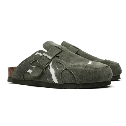 HERITAGECORK™ Men’s Vintage Genuine Leather Cow Suede Cork Mule Slippers – Arch Support Indoor Clogs 4