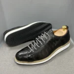 Men’s European CrocPrint Luxury Lace-Up Oxfords | Comfortable Casual Shoes for Spring & Autumn 4