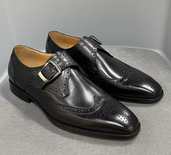 Luxury Wingtip monk strap brogue oxfords | ImperialCraft™ 100% Hand-polished genuine cow leather Shoes 2