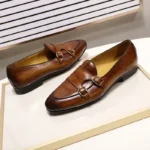Genuine Men's Handmade Leather Monk Strap Loafers | RegalStride™ 3