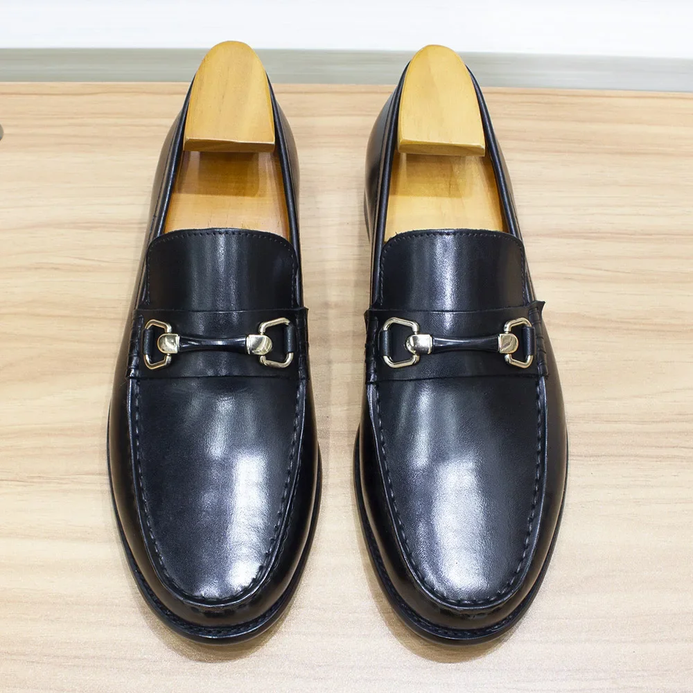 ClassicEdge™ Men’s Metal Chain Leather Loafers – Waterproof Handmade Slip‑Ons 4