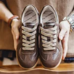 Supreme Cozy Classic™ Brown Spliced German Trainer Sneakers – Men’s Low-Top Autumn/Winter Casual 3