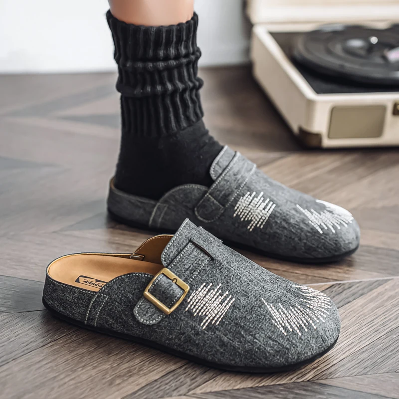 DENIVIN™ Denim Suede Arch-Support Mules – Men’s Summer Outdoor Slides 2