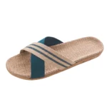 LinoStep™ Unisex Anti-Slip Indoor Canvas Slippers – Lightweight Open-Toe Linen House & Beach Slides 4