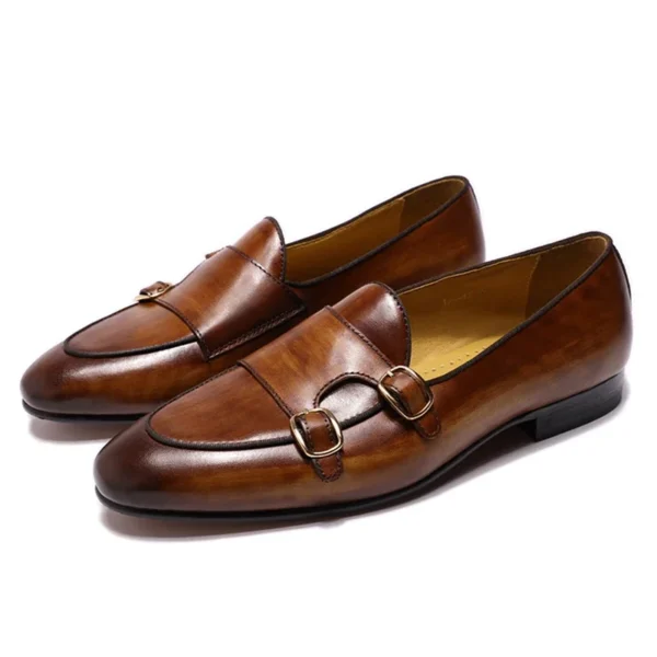 Genuine Men's Handmade Leather Monk Strap Loafers | RegalStride™ 1