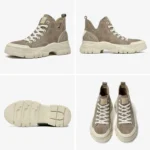 3cm EvoChic™ Handmade Suede Leather High-Top Sneakers For Women - Chic Lace-Free Suede Flats 6