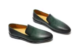 EmeraldVue™ Bold Green Genuine Leather Slip‑On Loafers – Waterproof Men’s Slip‑On Dress Shoes 12