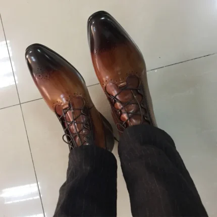 2.8 cm Stylish Waterproof Calf Leather Ankle Boots for Men – RegaliaElite™ High-Top Dress Shoes 2