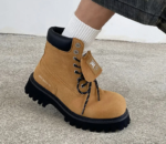 Original Winter Mading Boots™ – Men’s Yellow Cow Suede Ankle Desert Boots with Side Zipper 4