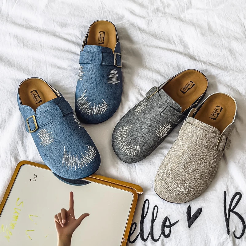DENIVIN™ Denim Suede Arch-Support Mules – Men’s Summer Outdoor Slides 5
