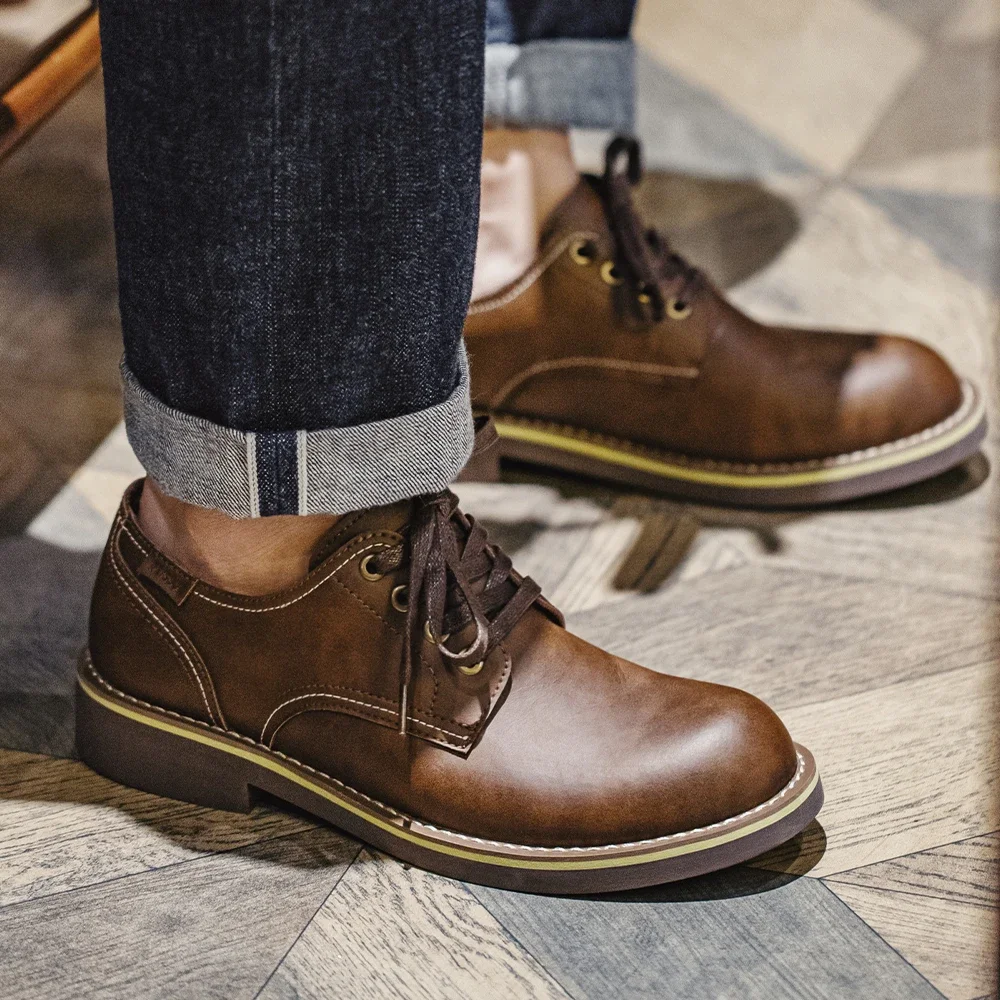 ForgeTrail™ Low-Top Crazy Horse Leather Boots - Top 10 Casual Men’s Leather Work Boots 2