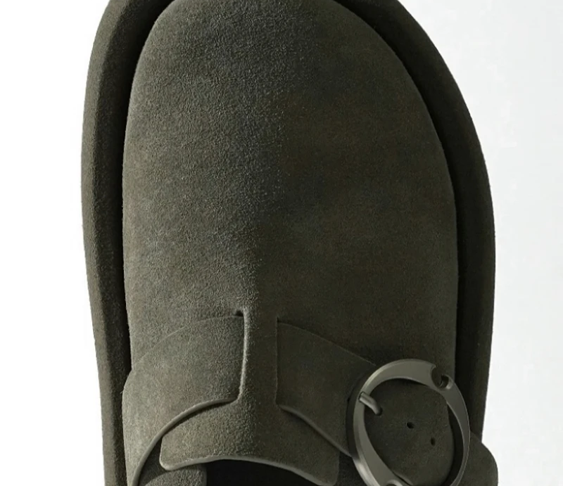 Green Arc Buckle Tire Slippers™ – Unisex Suede Beach Mules 4