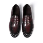 CrimsonCroc™ Bold Waterproof Croc-Print Penny Loafers 5