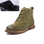 ASHMONT™ Retro British Suede Ankle Boots – Genuine Leather Fur-Lined Booties for Women 7