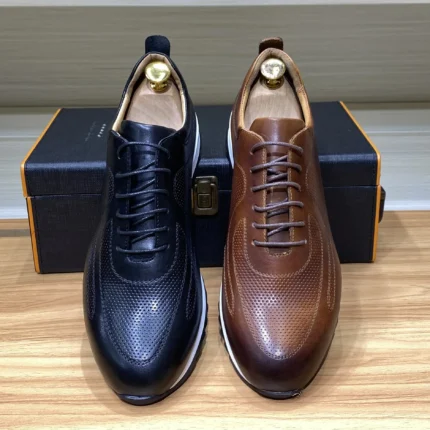 Luxury Men's Genuine Leather Lace-Up Oxfords | Comfortable Casual Sneakers for Spring & Autumn 2