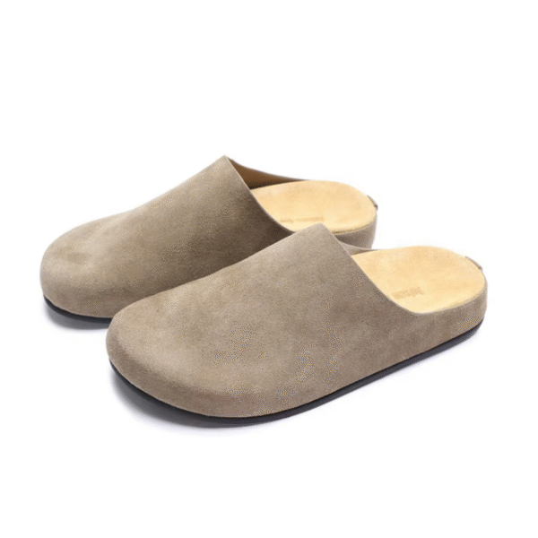 Unisex Summer Cow Suede Birken Slippers – Outdoor Slip-On Sandals with Full Grain Leather Insole