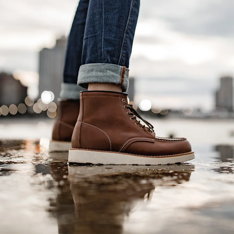 IronRider™ Vintage British Punk Work Boots – Winter Style | Red Motorcycle Boots for Men 4