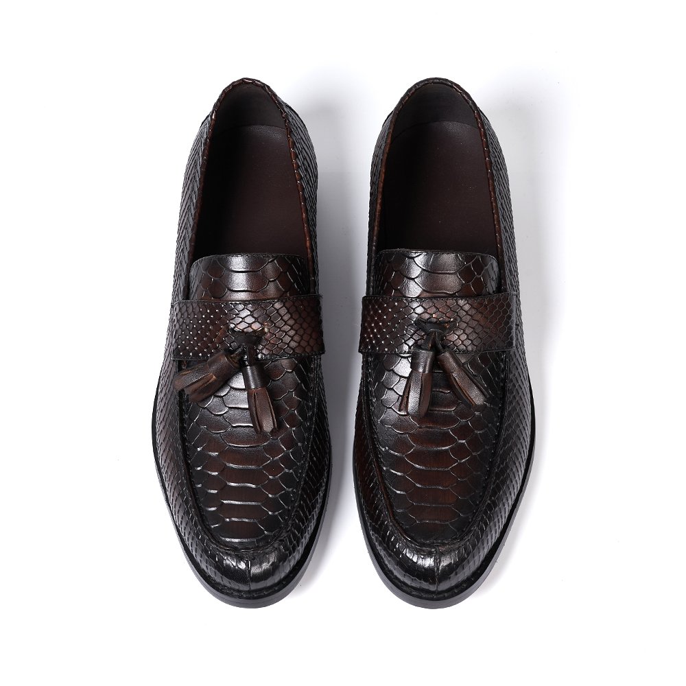 SerpentTassel™ Men’s Snake‑Print Tassel Loafers | Genuine Waterproof Leather Slip‑Ons 13