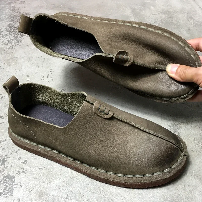 NATURALSTEP™ Men’s Handmade Cowhide Waterproof Barefoot Loafers – Retro Oxford Style 2