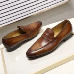 Men’s Genuine Leather Penny Loafers | NobleStride™ Casual Dress Shoes Black Shoes for Men 9