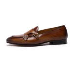 Genuine Men's Handmade Leather Monk Strap Loafers | RegalStride™ 16