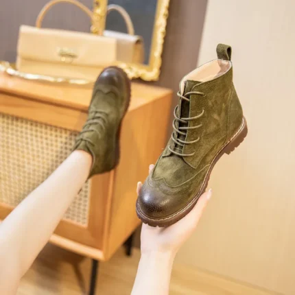 ASHMONT™ Retro British Suede Ankle Boots – Genuine Leather Fur-Lined Booties for Women 2