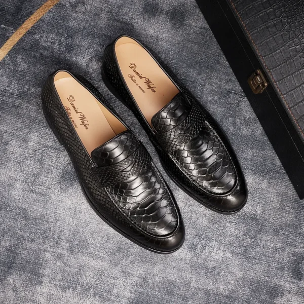 SerpentLuxe™ Premium Snake-Embossed Monk Loafers – Waterproof Slip‑On Dress Shoes 2