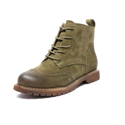 ASHMONT™ Retro British Suede Ankle Boots – Genuine Leather Fur-Lined Booties for Women