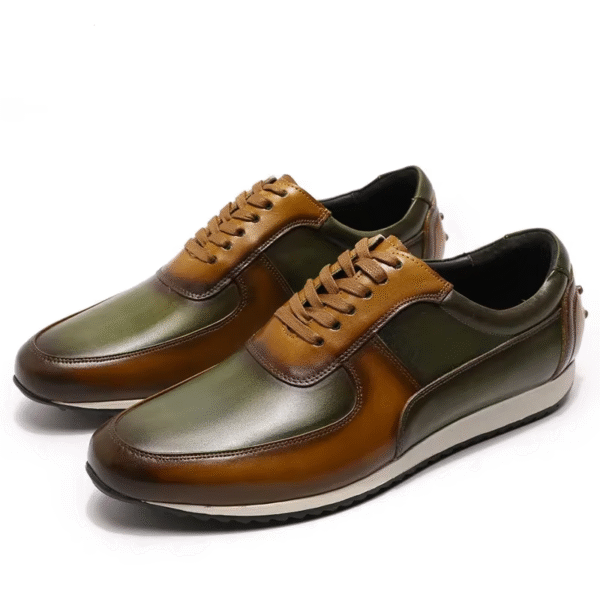ArtisanStride™ Men’s Hand-Painted Big-Size Genuine Cowhide Oxfords | Sizes 7–15 Casual Oxford Lace-Ups.